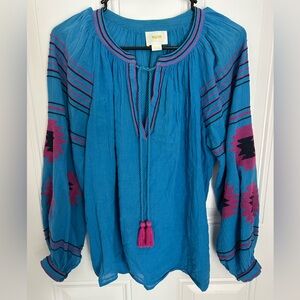 Maeve Blue & Ponk Boho Tunic Oversized Blouse